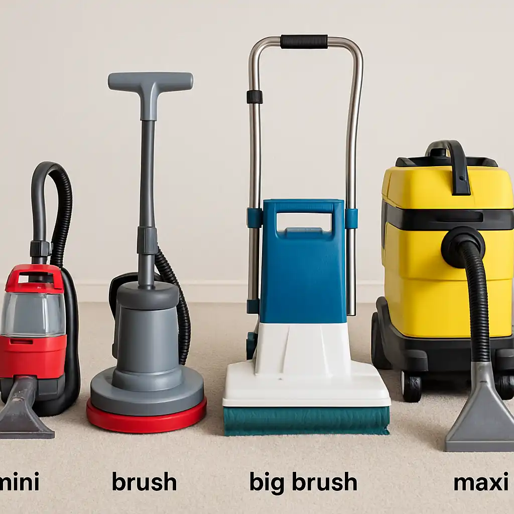 Guida Definitiva 2026 alla Pulizia Professionale delle Moquette: Scegliere tra Mini, Brush, Big Brush e Maxi