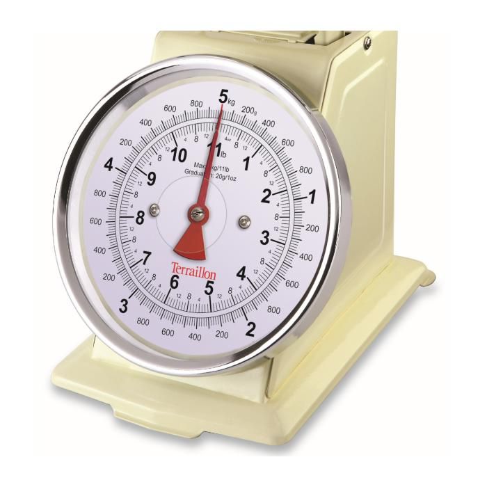 Mechanical kitchen scale - TERRAILLON - TRAD 500 Creme - Capacity 5 Kg - Retro style - Tray 1 L