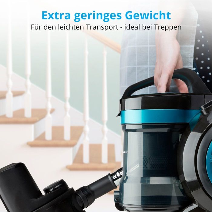 MEDION MD 19407 Bagless cyclonic vacuum cleaner - 800W power - 2 L dust container capacity - HEPA filter - Integrated accessories