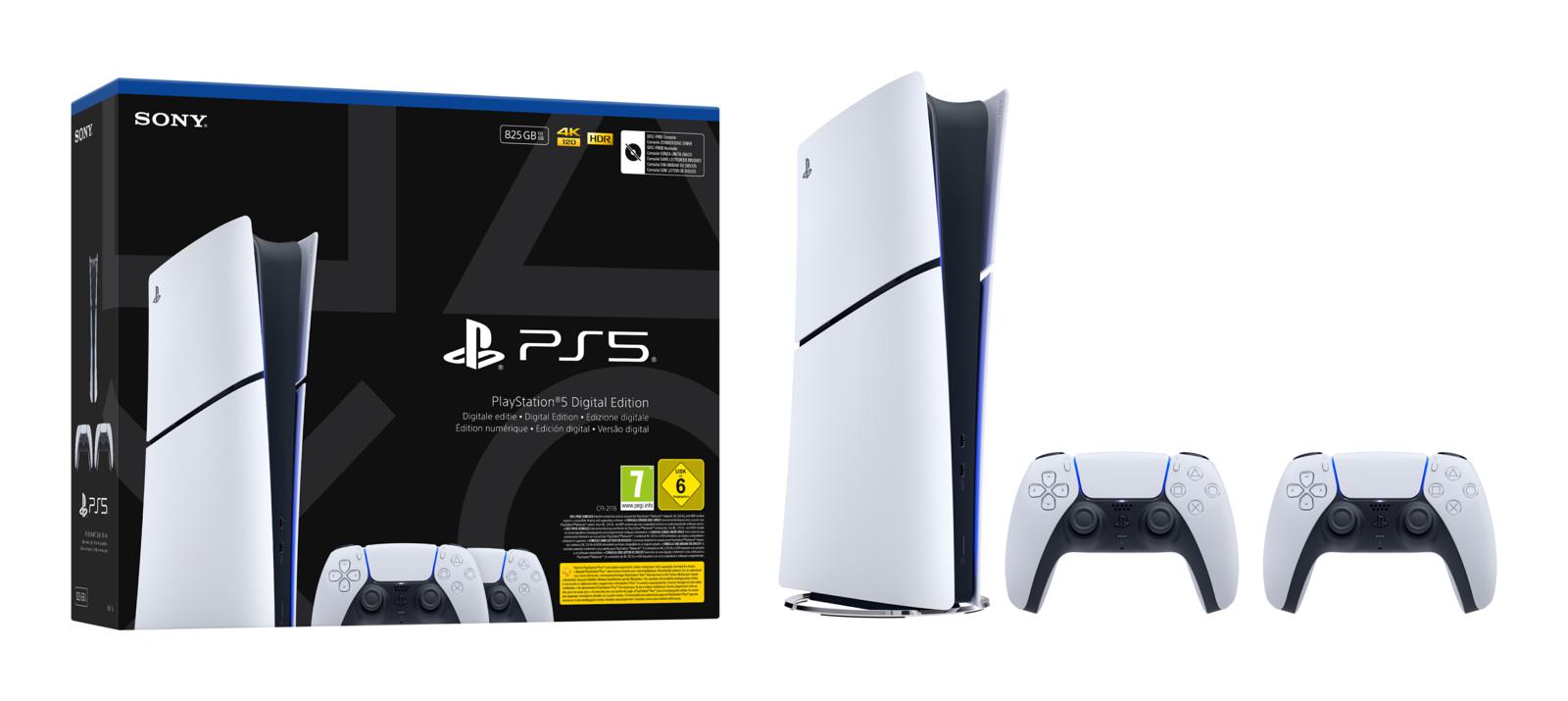 SONY PS5 CONSOLE SLIM 825GB BIANCA DIGITAL + 2 CONTROLLER WHITE IT