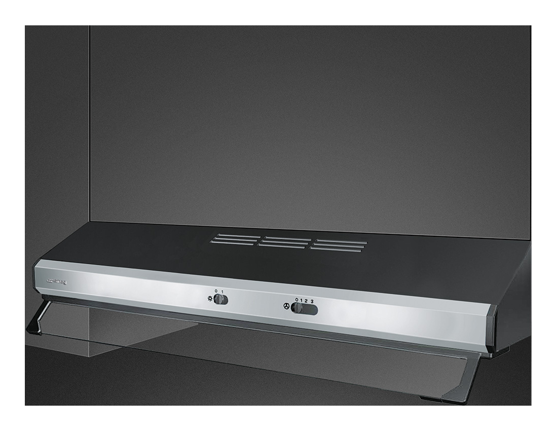 SMEG SEMI-INTEGRATED BUILT-IN EXTRACTOR HOOD 90CM C SILVER LED KSEC91XE3