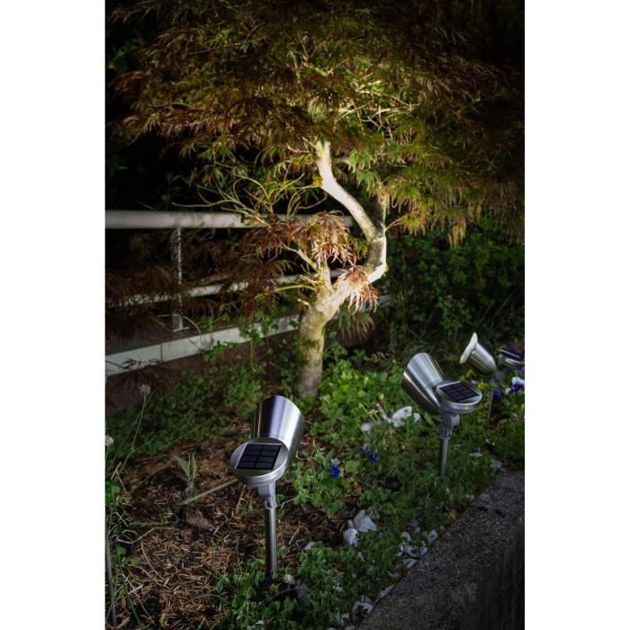 GALIX Brushed stainless steel solar spotlight - 0.29 W