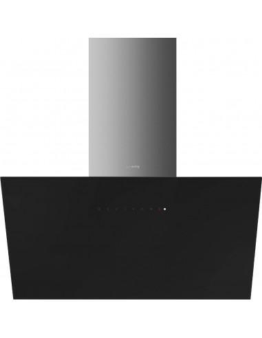 Smeg 90 CM 164W wall-mounted kitchen hood WITH BLACK/STAINLESS STEEL LED LIGHT KICV90BL2
