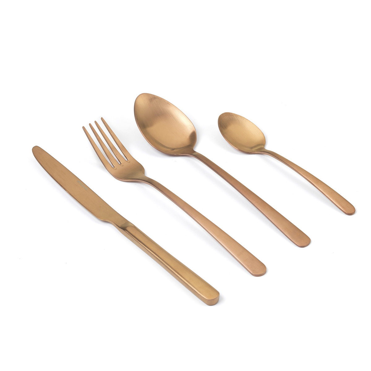 24-piece cutlery set in matt PVD steel - copper - Evviva