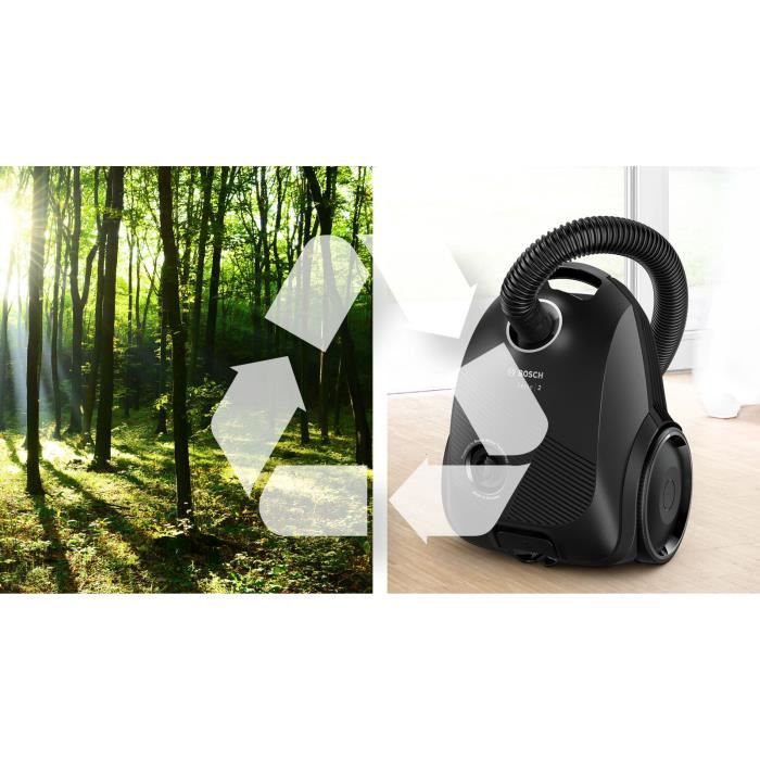 BOSCH GL20S Black - Bagged vacuum - 600 W - Sound level 80 dB