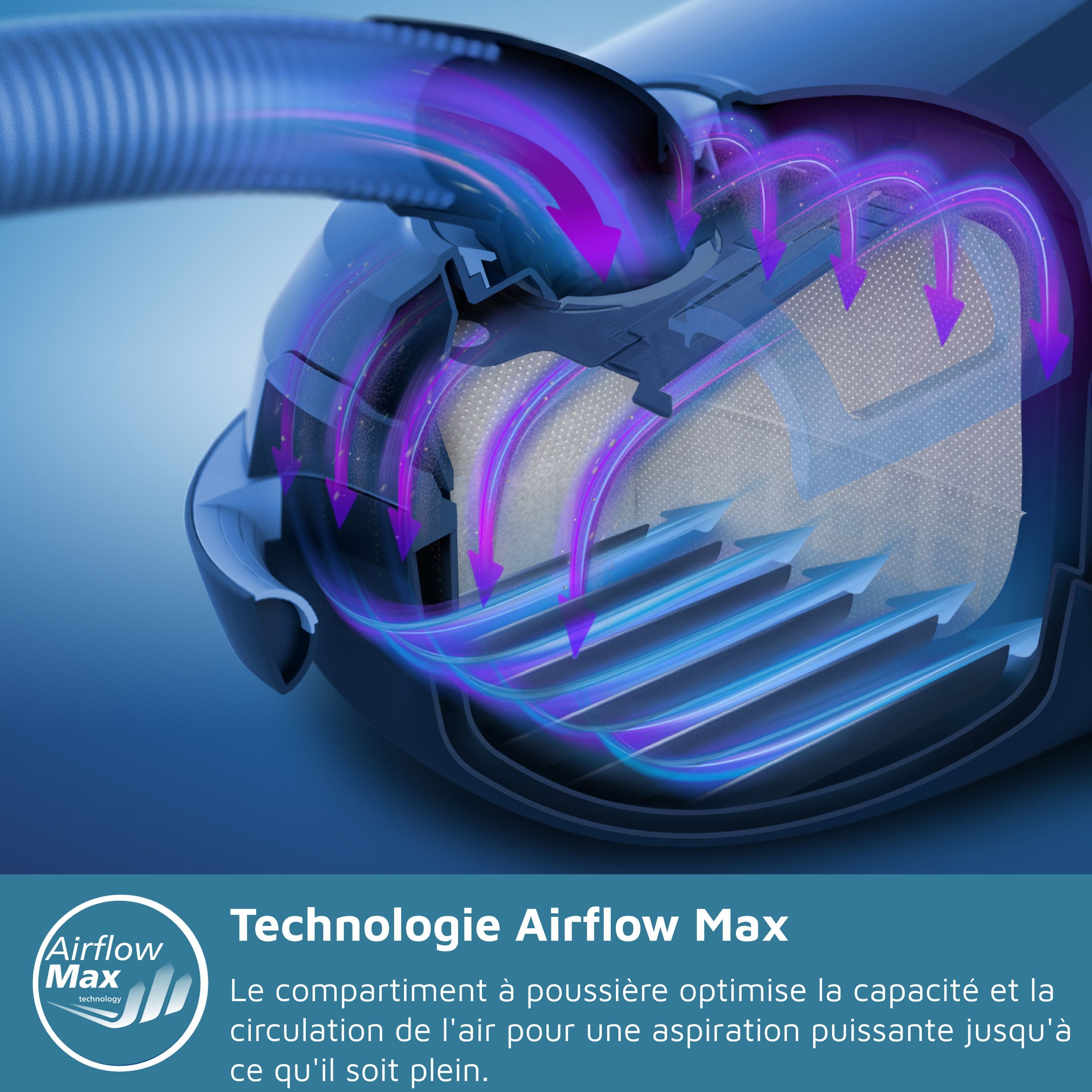 Bagged vacuum - PHILIPS - XD3100/06 - 900 W - 79 dB - Purple