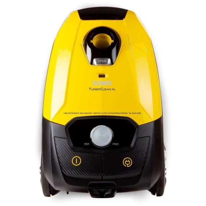 DOMO DO7294S - Bin vacuum with bag - 5L - HEPA H13 filter - 73dB - Adjustable suction power - 90cm metal tube