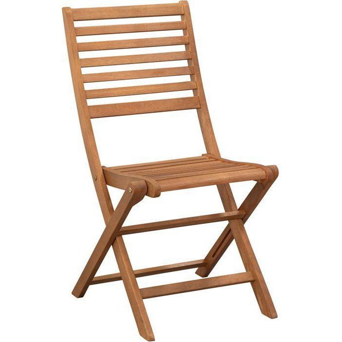Set of 2 FSC eucalyptus folding garden chairs - 57.5x46.5x90cm