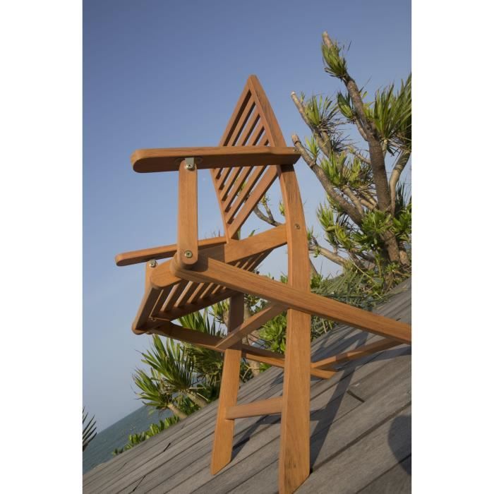 Set of 2 FSC eucalyptus folding garden chairs - 57.5x56x90cm