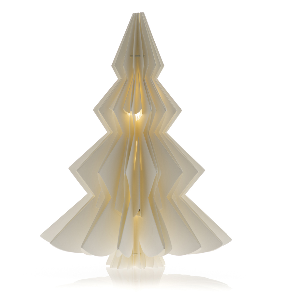 Paper decoration 3D Christmas tree with LED <br>Ø 21 x h 37 cm - Decor