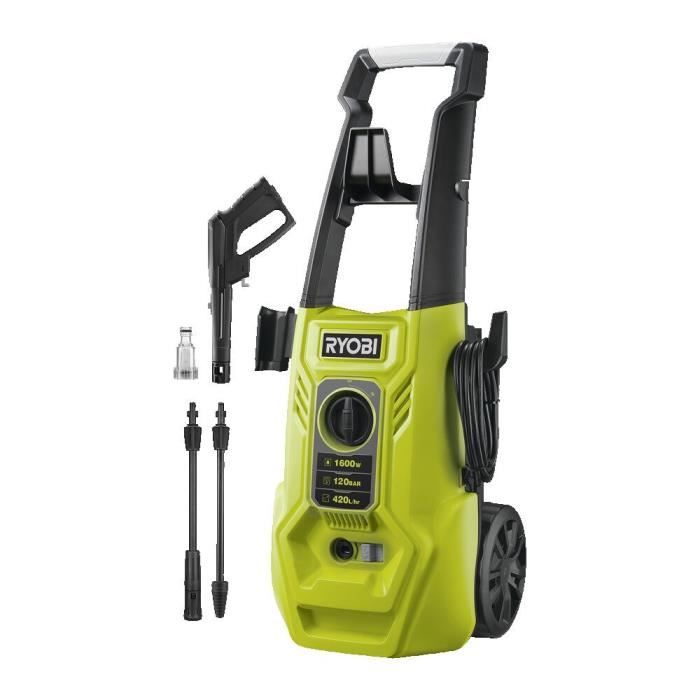 High pressure cleaner 1600 W 120 bar - 420 L - Flexible 5 m - integrated 0.9 L detergent tank - Vario Lance - Turbo Lance