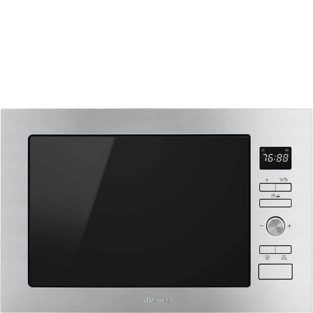 Smeg 26 LT 1000W GRILL 60CM INOX SATIN built-in microwave. FMI425X