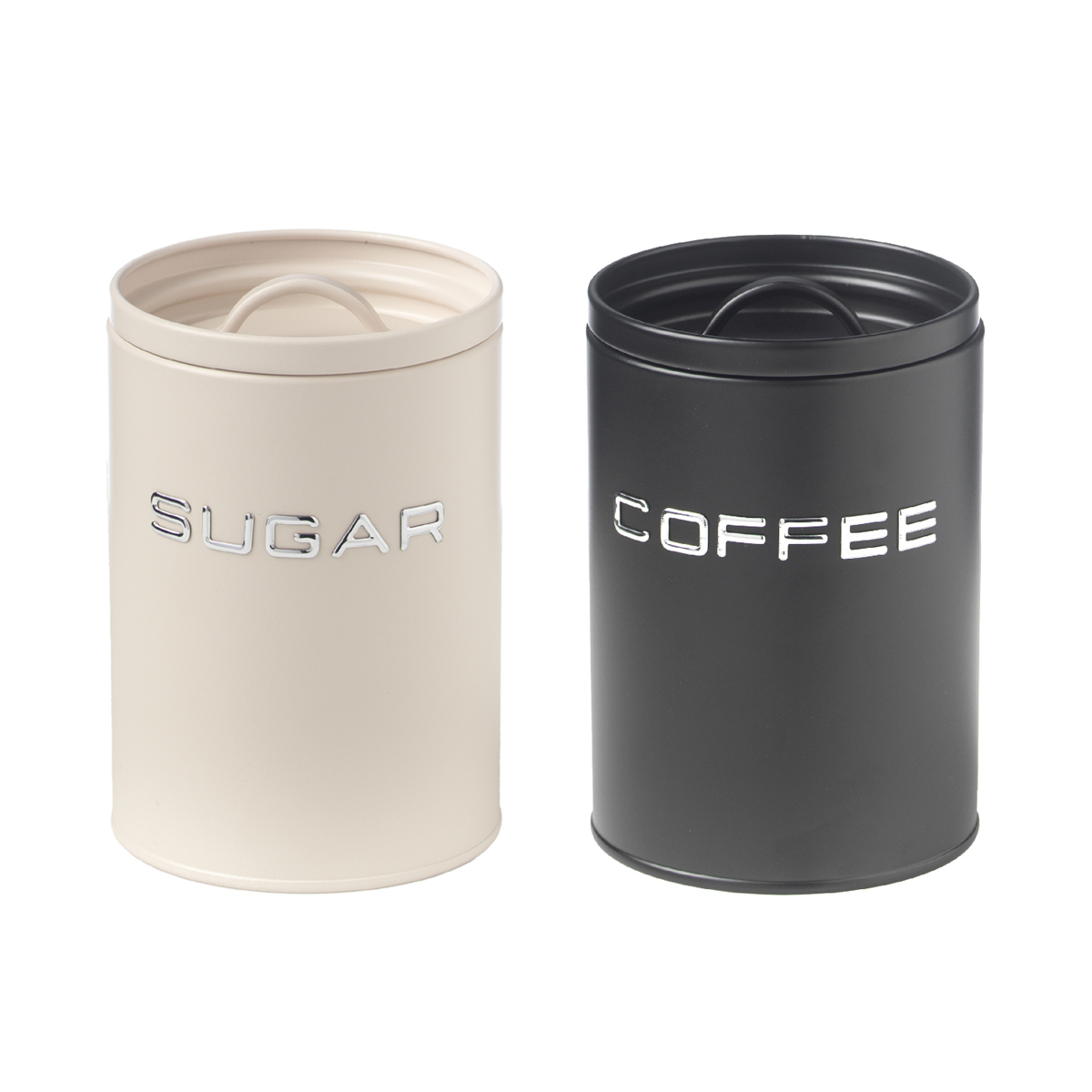 Set of 2 sugar jars - coffee with hermetic seal Ø 11 x h 16 cm - Vintage