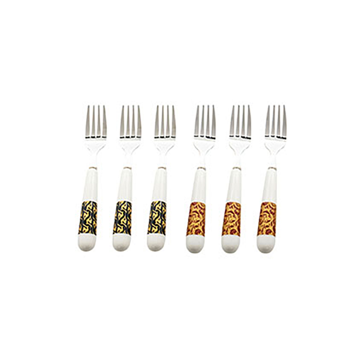 Set of 6 porcelain and steel dessert forks - Ortisei