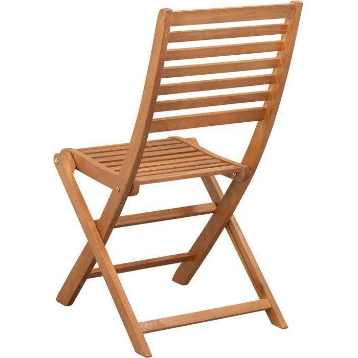 Set of 2 FSC eucalyptus folding garden chairs - 57.5x46.5x90cm
