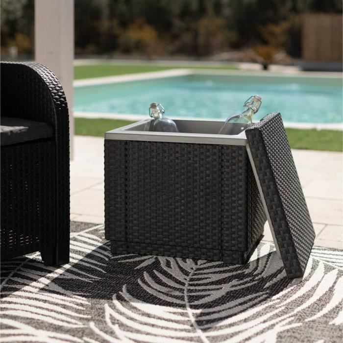 ALLIBERT woven resin coffee table - Grey