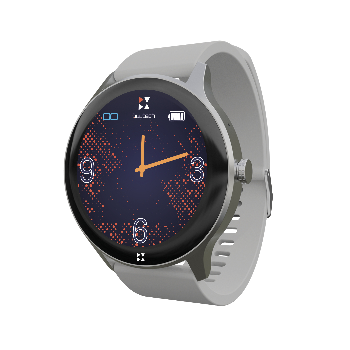 BUYTECH SMARTWATCH BY-BETA-SIL SILVER CALLS CARDIO NOTIFICATIONS ETC