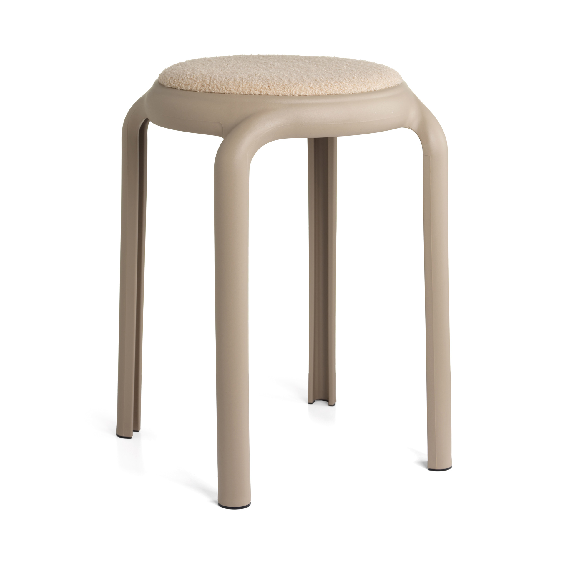 Stackable Stool With Bouclé Seat - Relax