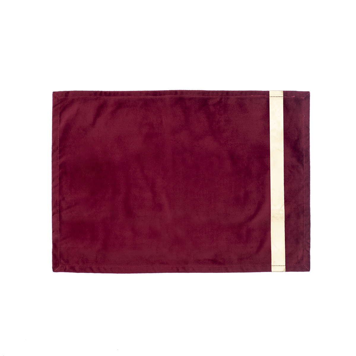 Velvet placemat with vertical stripe 33 x 48 cm - red - Ortisei
