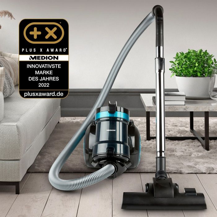 MEDION MD 19407 Bagless cyclonic vacuum cleaner - 800W power - 2 L dust container capacity - HEPA filter - Integrated accessories