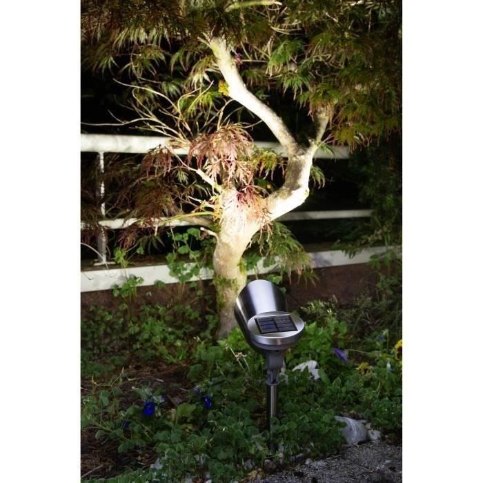 GALIX Brushed stainless steel solar spotlight - 0.29 W