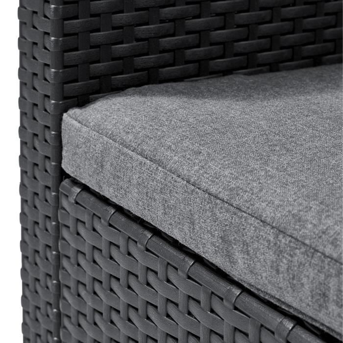 ALLIBERT by KETER - SanRemo armchair - woven rattan imitation - graphite grey