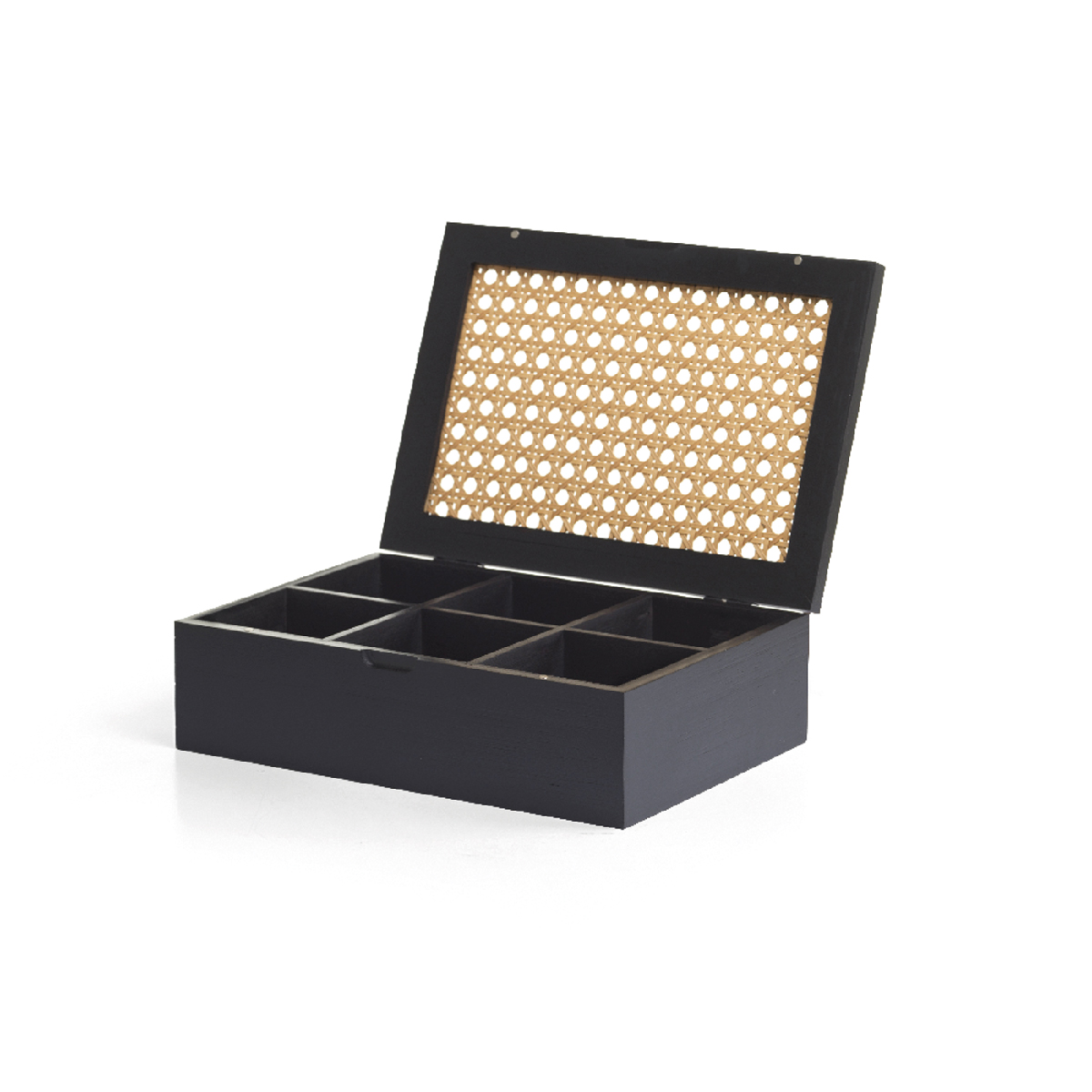 Rattan - Multipurpose container with internal dividers - Rattan