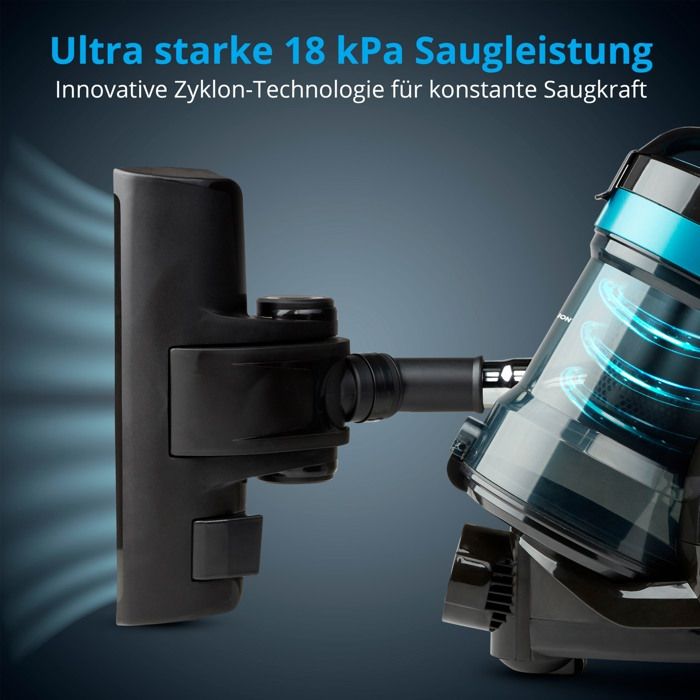 MEDION MD 19407 Bagless cyclonic vacuum cleaner - 800W power - 2 L dust container capacity - HEPA filter - Integrated accessories