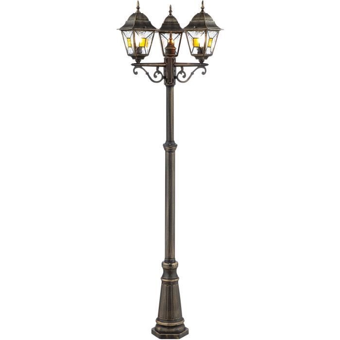 Janel outdoor lamp, Dore Black, E27 Max 3x60W, Bulb not included