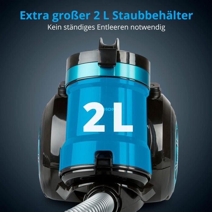 MEDION MD 19407 Bagless cyclonic vacuum cleaner - 800W power - 2 L dust container capacity - HEPA filter - Integrated accessories