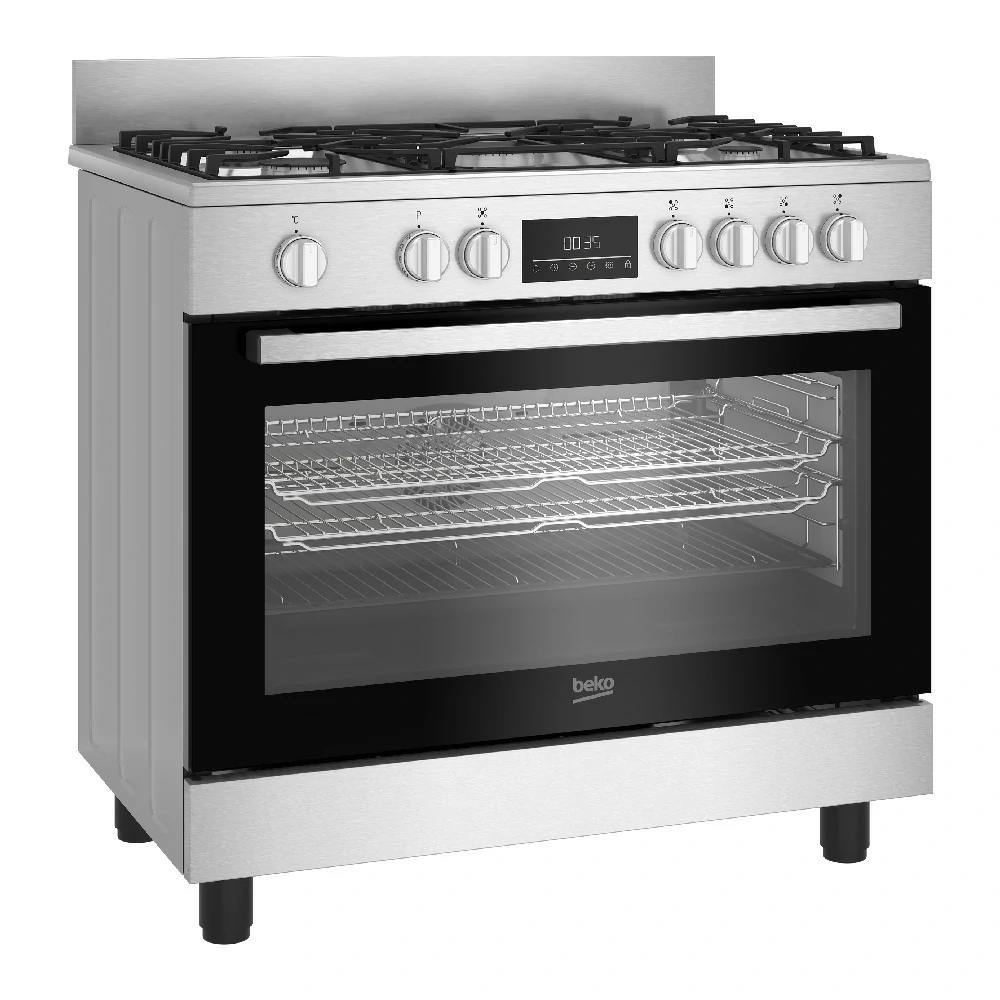 BEKO GAS COOKER 5-BURNER ELECTRIC OVEN 66LT 90x60 INOX BGM11226EX