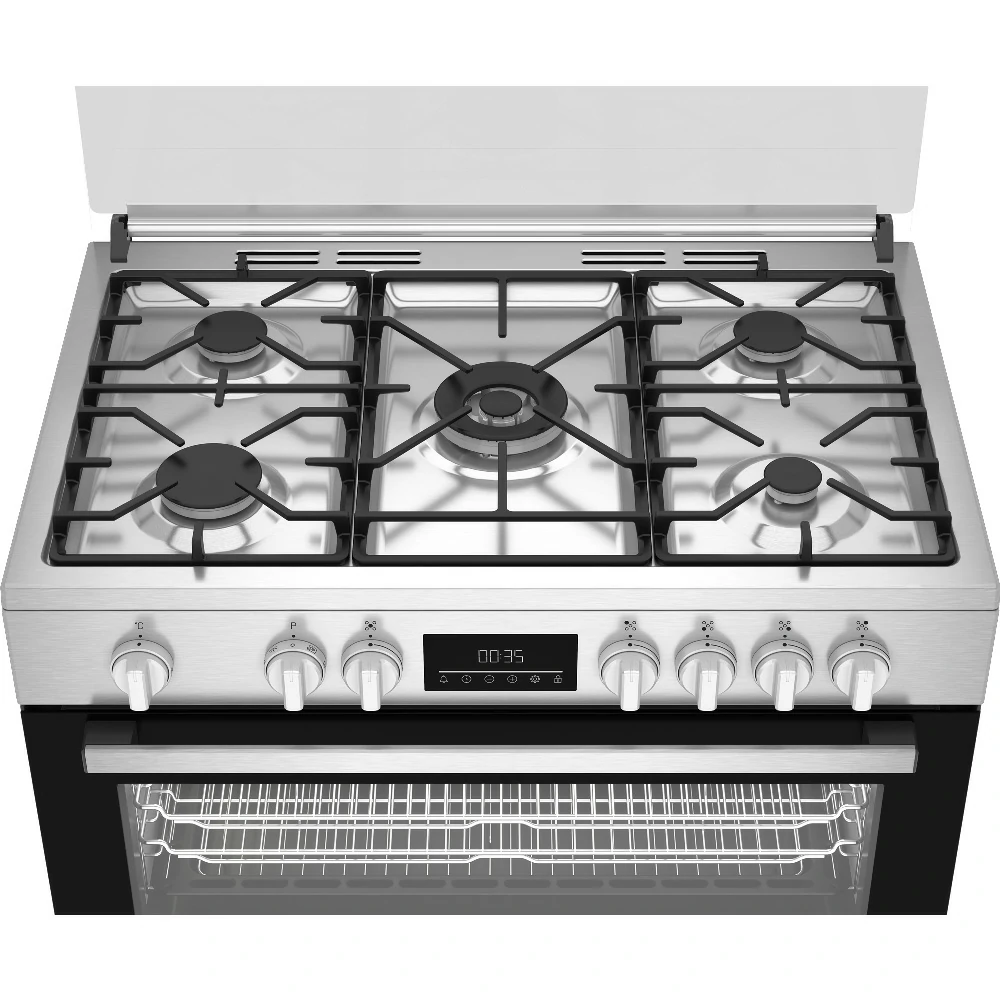 BEKO GAS COOKER 5-BURNER ELECTRIC OVEN 66LT 90x60 INOX BGM11226EX