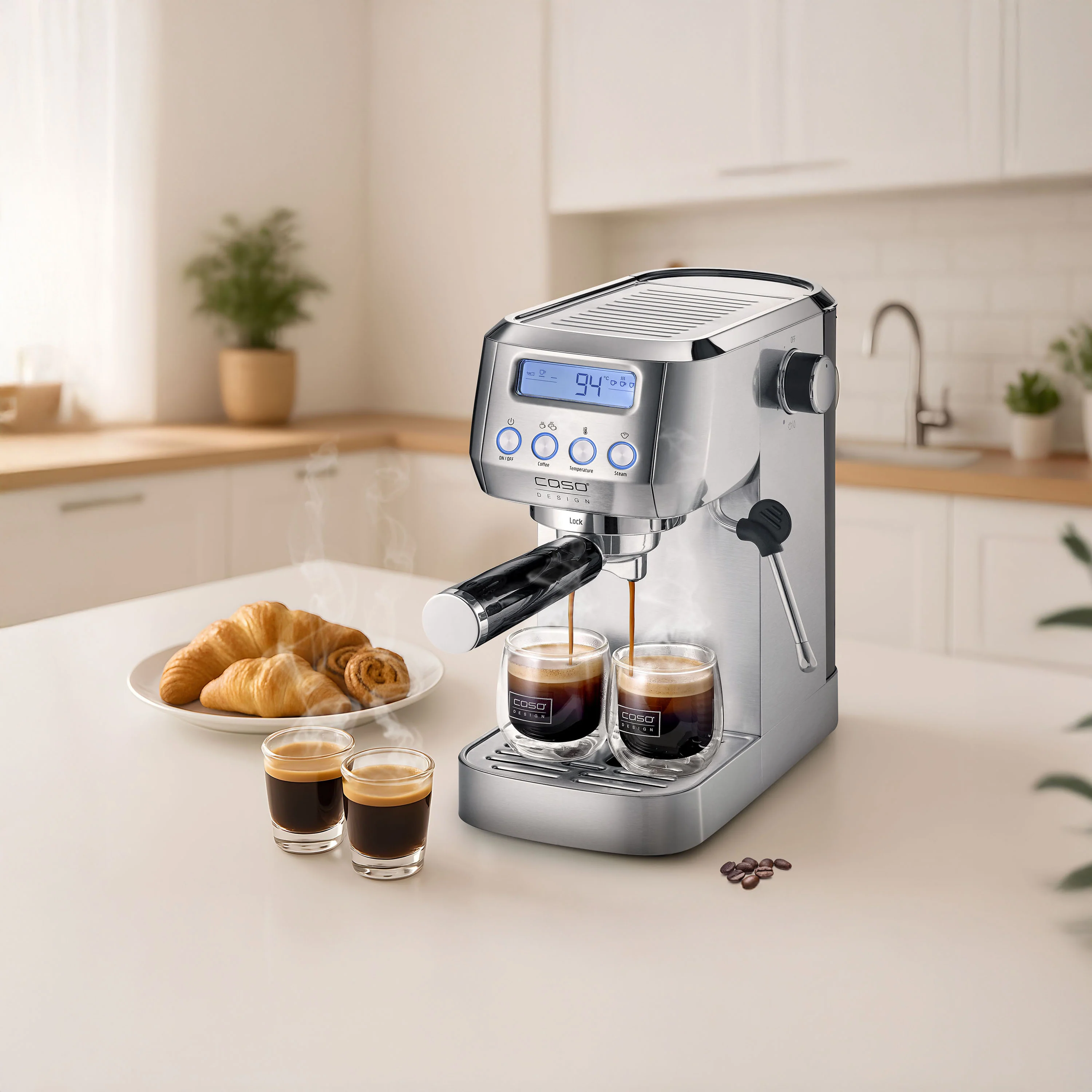 Caso Design Gourmet Crema Silver espresso machine