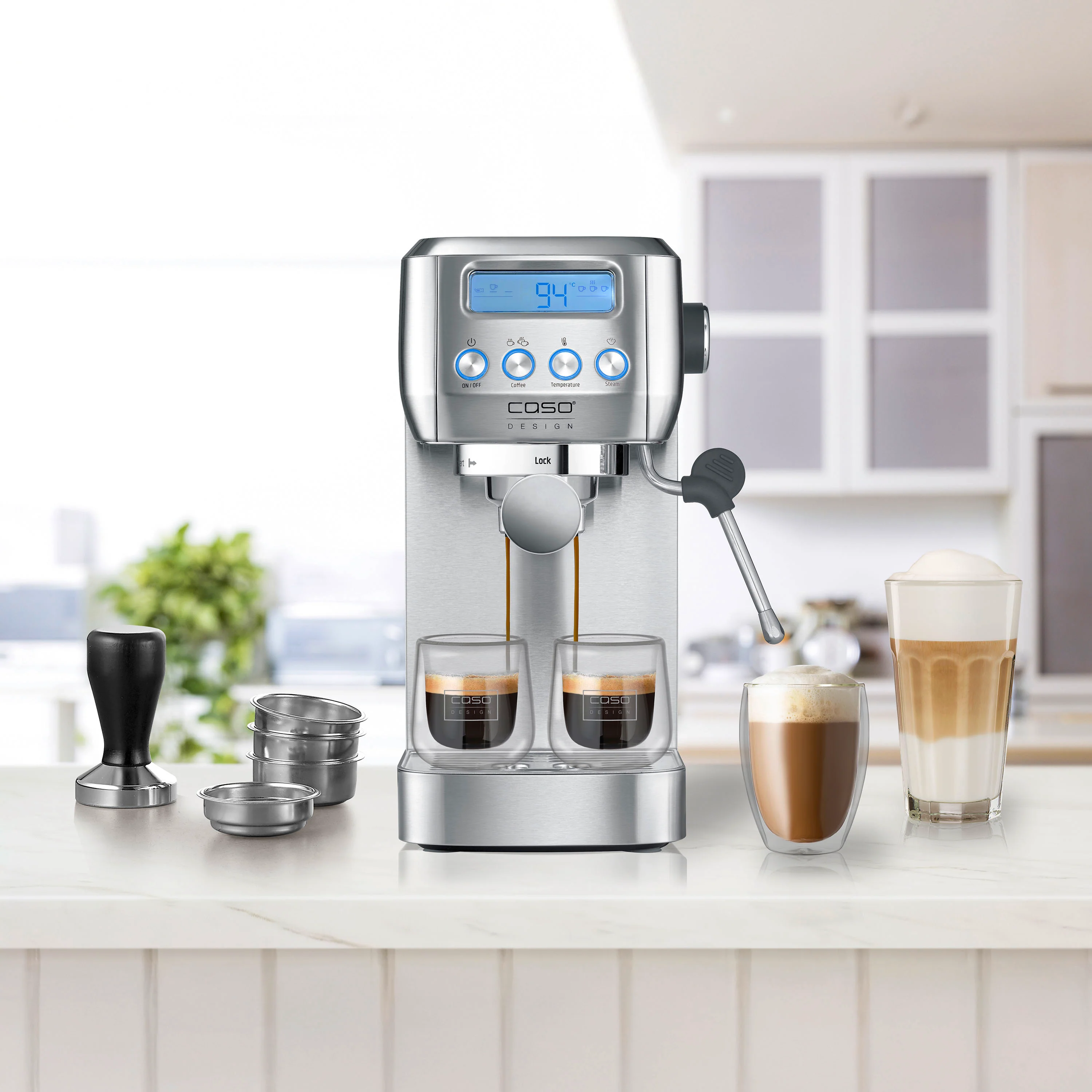 Caso Design Gourmet Crema Silver espresso machine
