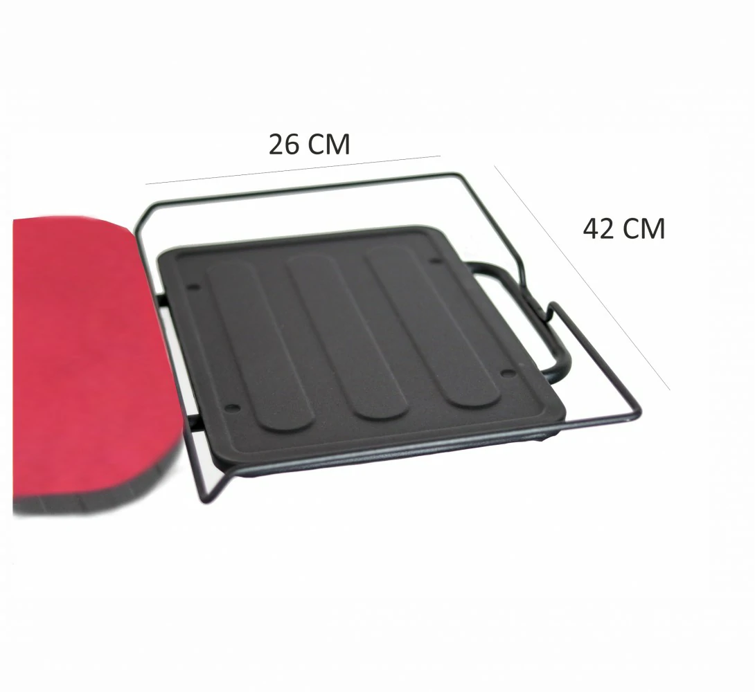 Asse da stiro 122 x 40 cm nero con copriasse bordeaux