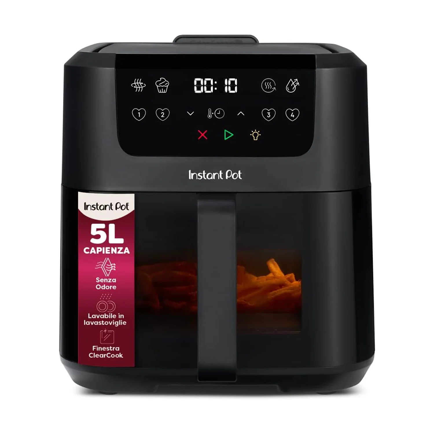 Friggitrice ad aria multiuso Instant Vortex Clearcook 5 litri nera