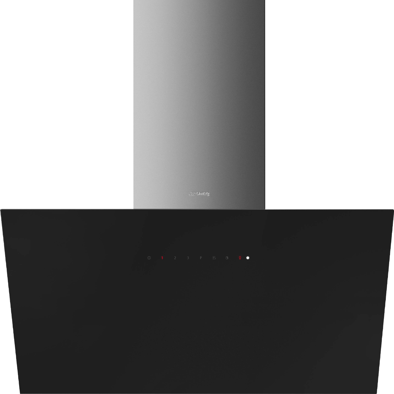 Smeg 90 CM 164W wall-mounted kitchen hood WITH BLACK/STAINLESS STEEL LED LIGHT KICV90BL2