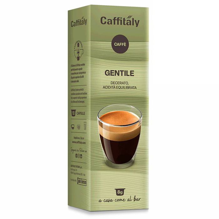 Gentile dewaxed coffee pack of 10 capsules
