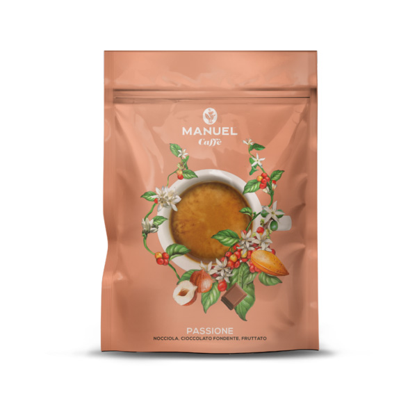 Caffè macinato miscela Passione 250 gr frutta secca e cioccolato fondente per moka