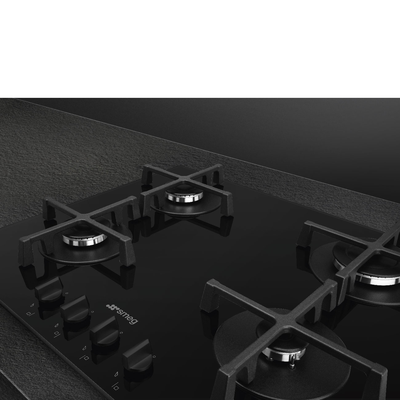 Piano cottura a gas Smeg 4 fuochi 60CM NERO PV264B