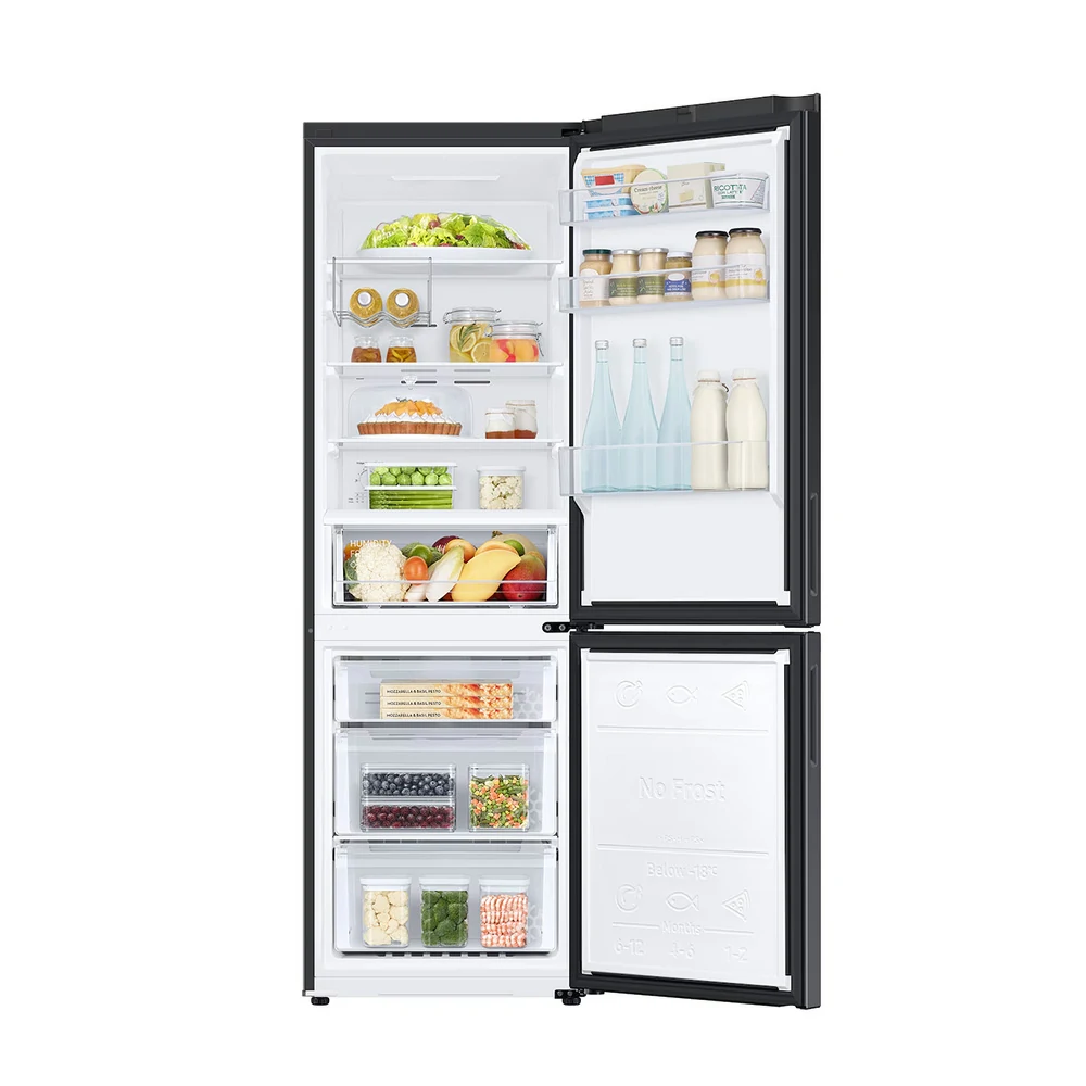 Samsung TOTAL NO FROST 344 LT 60CM AND BLACK combined freestanding refrigerator RB33B612EBN/EF