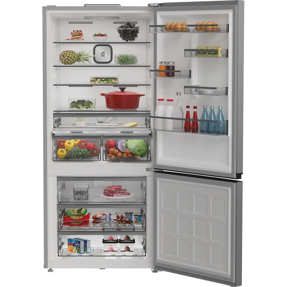 Frigorifero a libera installazione combinato Whirlpool 615 LT TOT.NOFROST 83CM INOX WHK2 6614 X6E