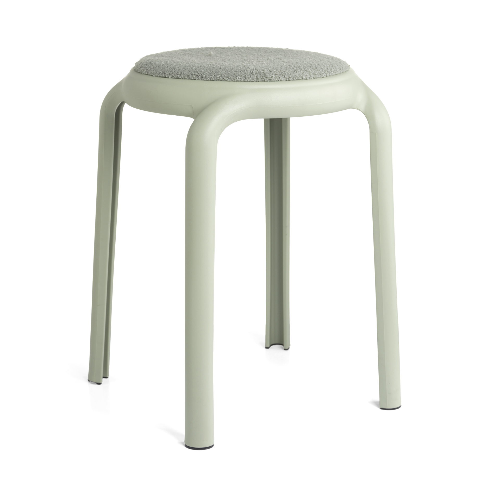 Stackable Stool With Bouclé Seat - Relax