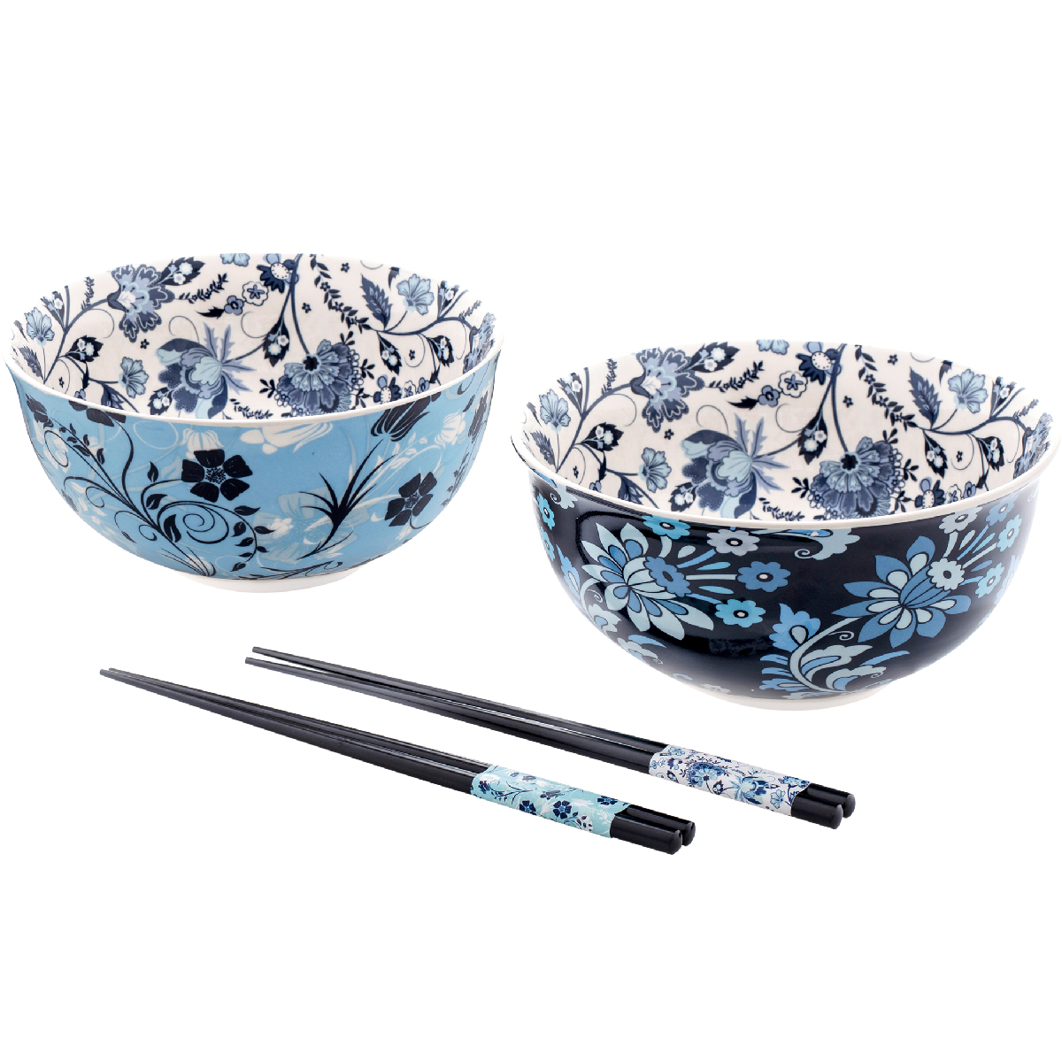 Ramen set (2 bowls and 2 pairs of chopsticks) Ø 18 x h 18 cm - Kyoto