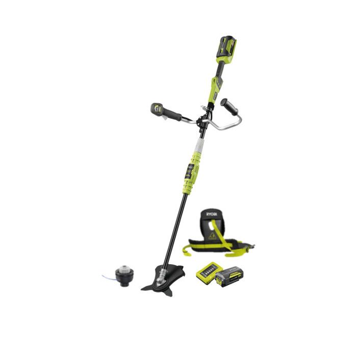 Brush cutter - RYOBI - Handlebar - Wire Ø 1 x 1.65 mm - 3-tooth blade - 1 lithium battery + 36 V 4.0 Ah + 1 charger 1.7 A