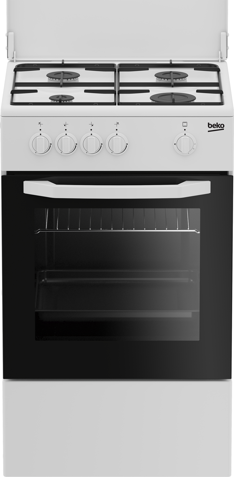 BEKO 4-BURNER GAS COOKER GAS OVEN 54LT 50x50 WHITE CSG42009DW