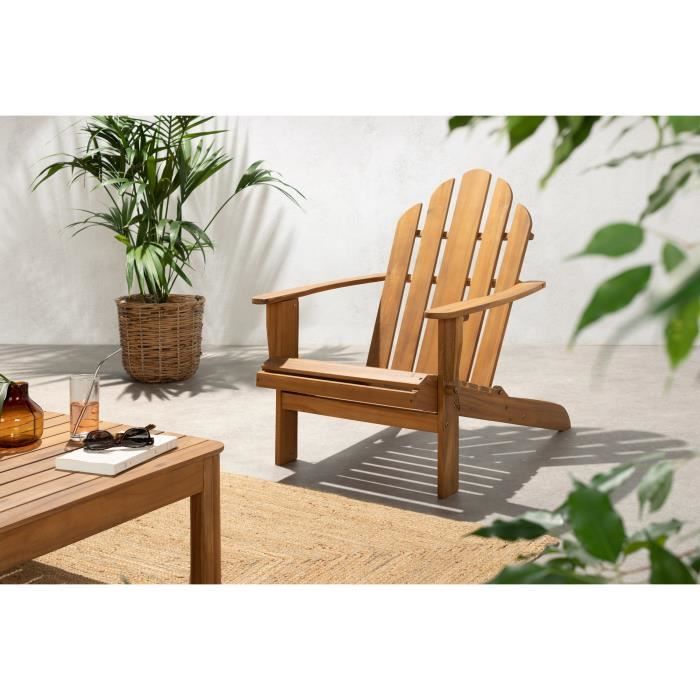 FSC acacia reclining garden chair - 72.5 x 89.5 x H.94 cm