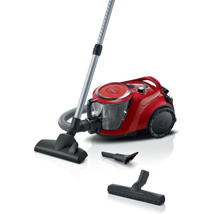 New! Sled bagless vacuum cleaner - BOSCH BGC41Q69 Series 6 - 600 W - ProSilence - 70 dB - 2.4 L container capacity - Red