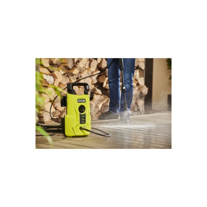 Ryobi RY100PWA 1400 W High Pressure Cleaner - 100 bar - 360 L - Flexible 5 M PVC - Lance Vario