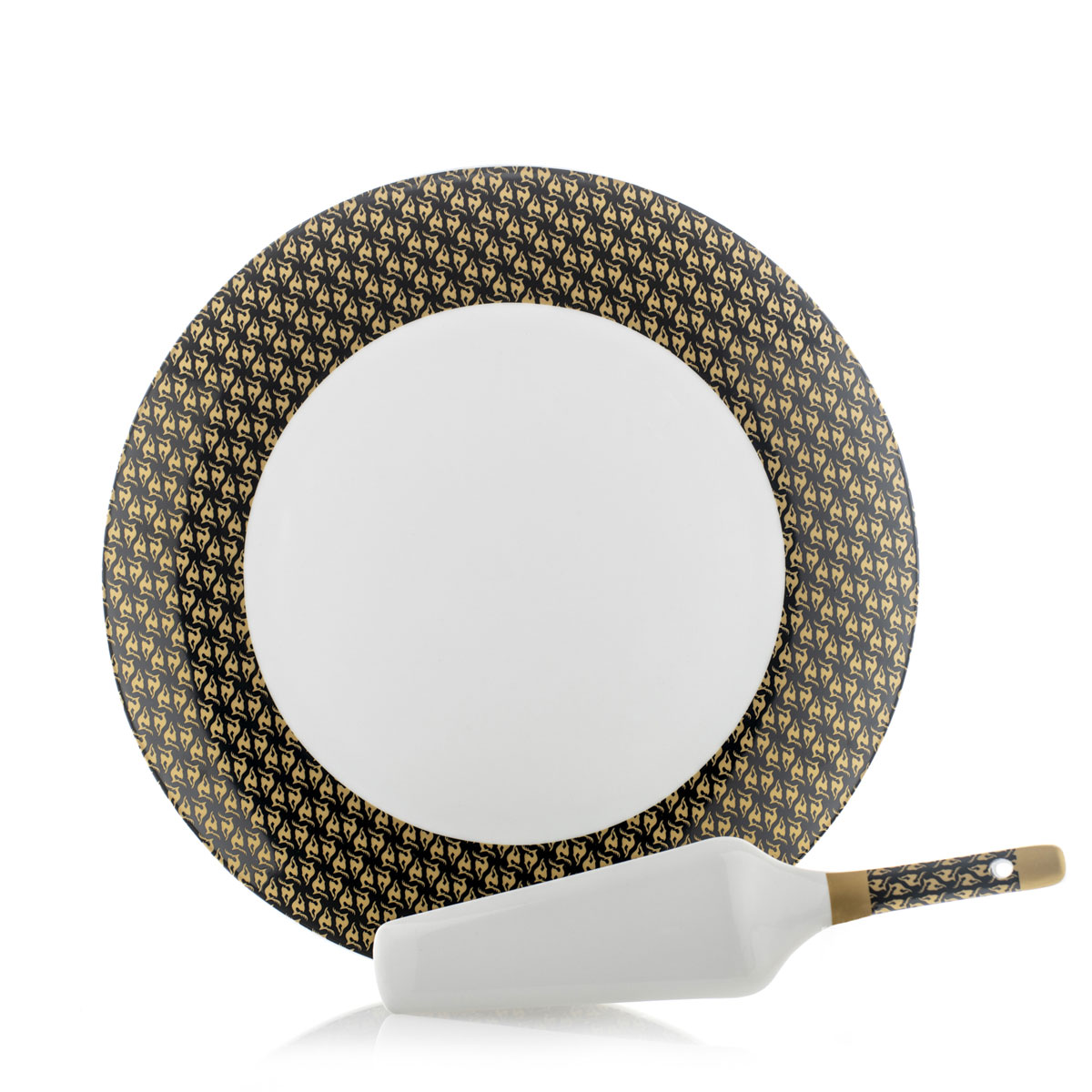 Panettone plate with cake shovel in porcelain Ø 30 cm - Ortisei